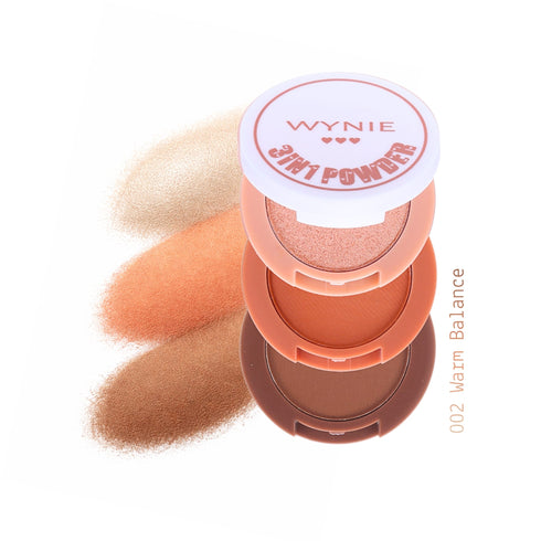 3in1 Powder Face Palette Polveri Viso – Blush, Contour e Illuminante 002