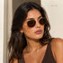 Amber Horizon | Occhiali da Sole Rounded Gold con Lenti Ambra Wynie