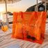 Beach Bag Fluo WYNIE - Maxi Borsa Mare Trasparente Colorata in PVC, colore arancione fluo
