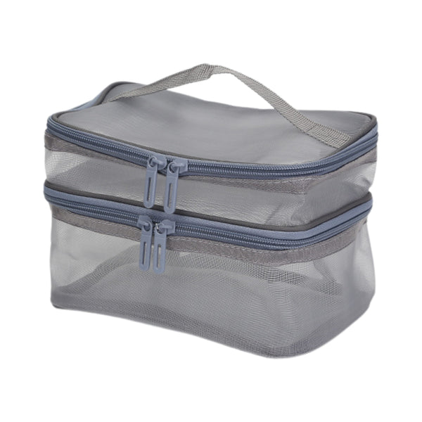 Beauty Case da Viaggio in Rete con Manico e 2 Scomparti Wynie