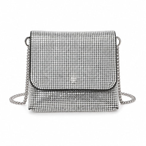 Mini Borsa a Tracolla con Strass e Catena | WYNIE