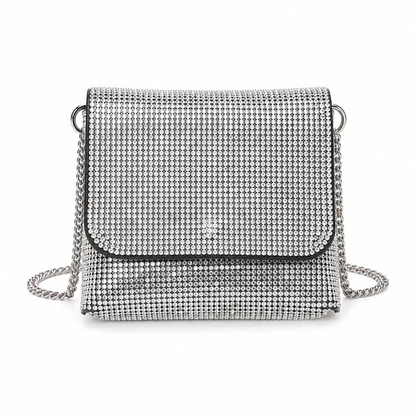 Mini Borsa a Tracolla con Strass e Catena | WYNIE