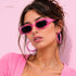 Bubble Pink Y2K | Occhiali da Sole Rettangolari Rosa Trasparente WYNIE