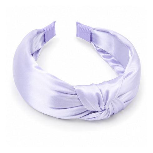 Cerchietto per Capelli Satinato con Nodo Wynie, lilla pastello
