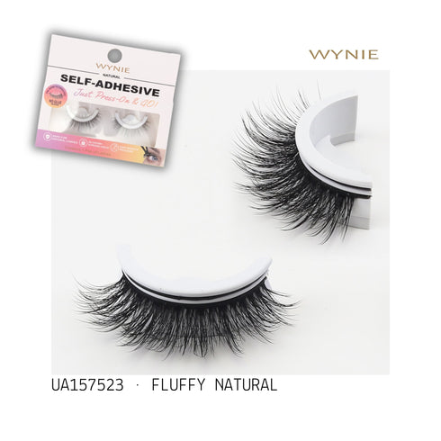Ciglia Finte Auto-Adesive Volume Fluffy Natural - UA157523 | Senza Colla, Facili da Applicare WYNIE