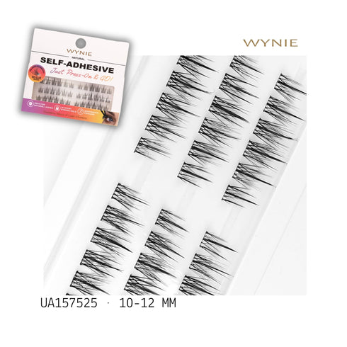 Ciglia Finte a Ciuffetti Auto-Adesive Naturali 10-12 mm UA157525 | 36 Pezzi Senza Colla, Facili da Applicare WYNIE