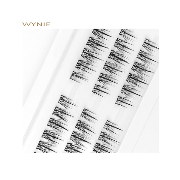 Ciglia Finte a Ciuffetti Auto-Adesive Naturali 10-12 mm UA157525 | 36 Pezzi Senza Colla, Facili da Applicare WYNIE