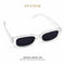Crystal White Y2K | Occhiali da Sole Rettangolari Bianco Trasparente WYNIE