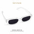 Crystal White Y2K | Occhiali da Sole Rettangolari Bianco Trasparente WYNIE