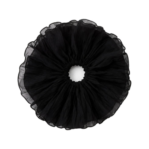 Elastico per Capelli Scrunchie Plissettato Effetto Chiffon Plissettato Wynie, nero