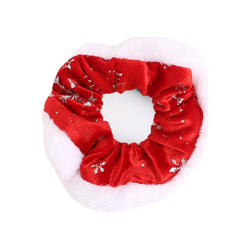 Elastici Scrunchies Natale in Tessuto Rosso con Fiocchi di Neve | Wynie Christmas Collection