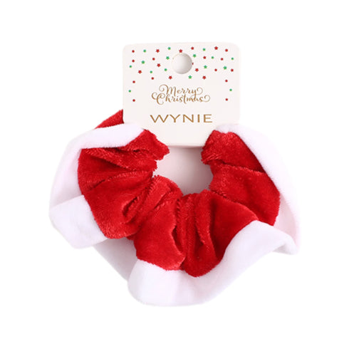 Elastici Scrunchies Natale in Tessuto Rosso e Verde | Wynie Christmas Collection