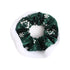 Elastici Scrunchies Natale in Tessuto Verde con Fiocchi di Neve | Wynie Christmas Collection