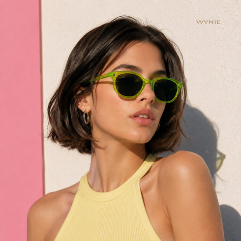 Electric Fluo | Occhiali da Sole Rounded Giallo Trasparente Wynie
