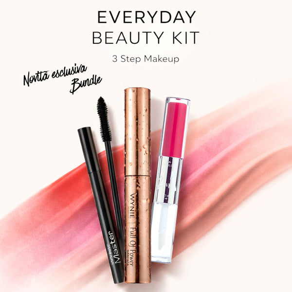 Everyday Beauty Kit – Mascara Volume, Eyeliner in Penna e Rossetto Liquido con Olio Labbra 2 in 1
