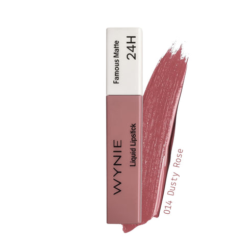Wynie Famous Matte 24H Liquid Lipstick - Rossetto Liquido Opaco No Transfer 014 rosa antico