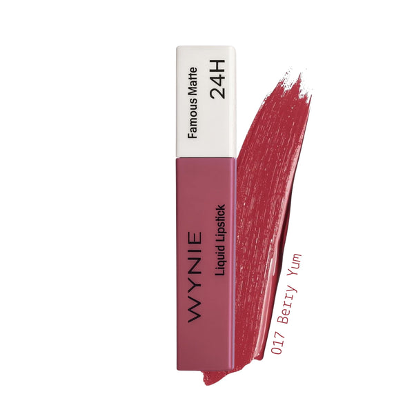 Wynie Famous Matte 24H Liquid Lipstick - Rossetto Liquido Opaco No Transfer 017 borgogna rosato