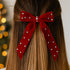 Fermaglio Fiocco in Velluto Rosso con Strass Natale | Wynie Christmas Collection
