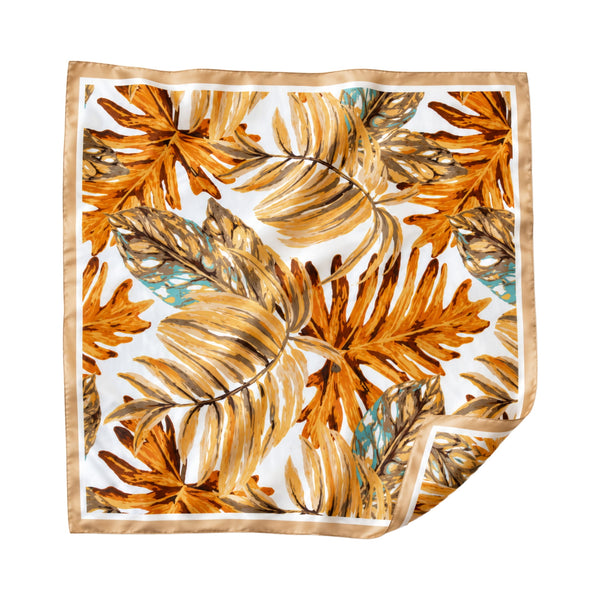 Foulard Stampato Fantasia Foglie WYNIE marrone oro | Accessori Moda e Sciarpe
