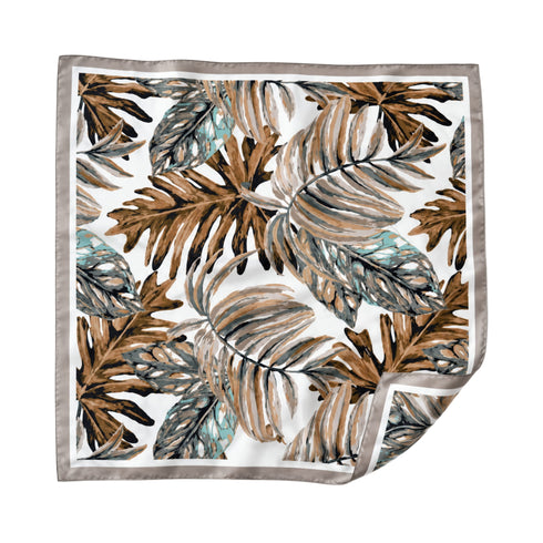 Foulard Stampato Fantasia Foglie WYNIE marrone scuro | Accessori Moda e Sciarpe