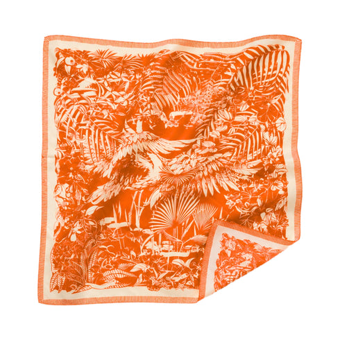 Sciarpa da Collo e Foulard Stampato Fantasia Tropicale WYNIE arancione