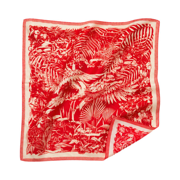 Sciarpa da Collo e Foulard Stampato Fantasia Tropicale WYNIE rosso