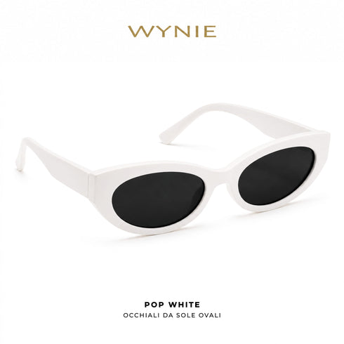 Pop White | Occhiali da Sole Ovali Bianco WYNIE
