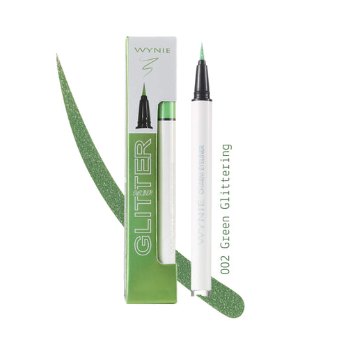Glitter Charm Eyeliner in Penna Wynie 002 Green Glittering, verde