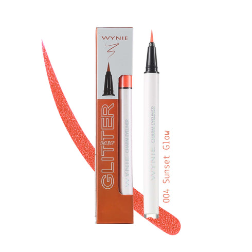 Glitter Charm Eyeliner in Penna Wynie 004 Sunset Glow, arancione fluo
