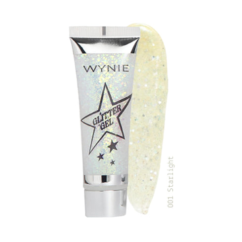Glitter Gel - Illuminante per Viso, Corpo e Capelli Wynie 001 Starlight, bianco