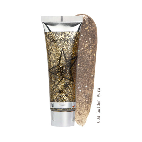 Glitter Gel - Illuminante per Viso, Corpo e Capelli Wynie 003 Golden Aura, bronzo oro