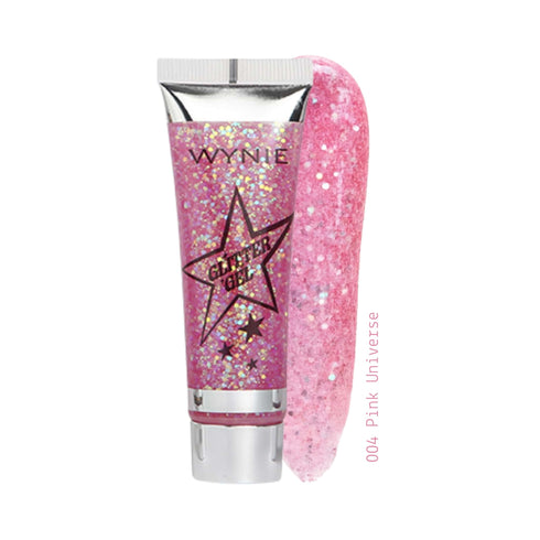 Glitter Gel - Illuminante per Viso, Corpo e Capelli Wynie 004 Pink Universe, rosa