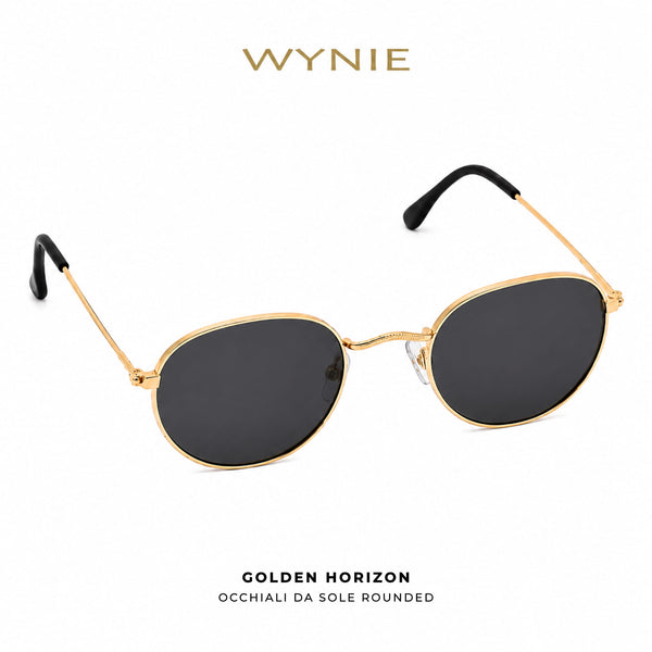 Golden Horizon | Occhiali da Sole Rounded Gold con Lenti Fumé Wynie