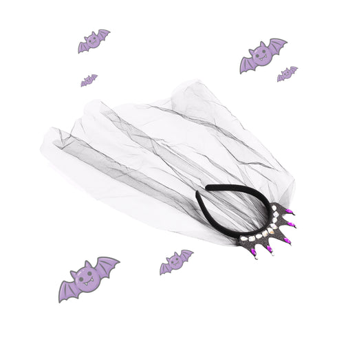 HALLOWYNIE Diadema Cerchietto per Capelli con Velo | Halloween Edition