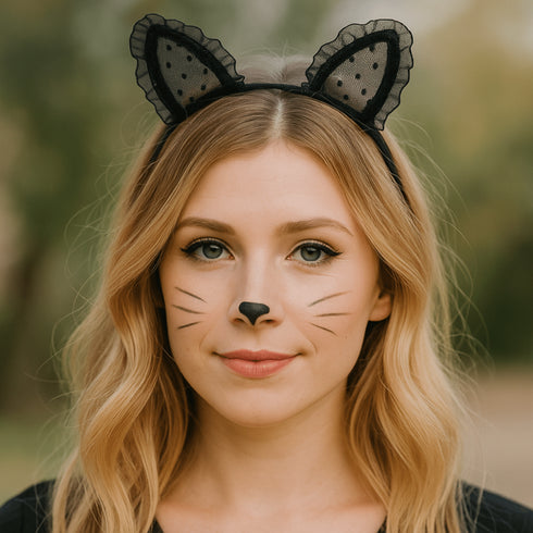 HALLOWYNIE Cerchietto per Capelli Gatto Polka Dots | Halloween Edition