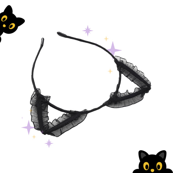HALLOWYNIE Cerchietto per Capelli Gatto Tulle | Halloween Edition
