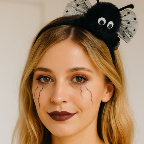 HALLOWYNIE Diadema Cerchietto per Capelli Ragno Nero | Halloween Edition