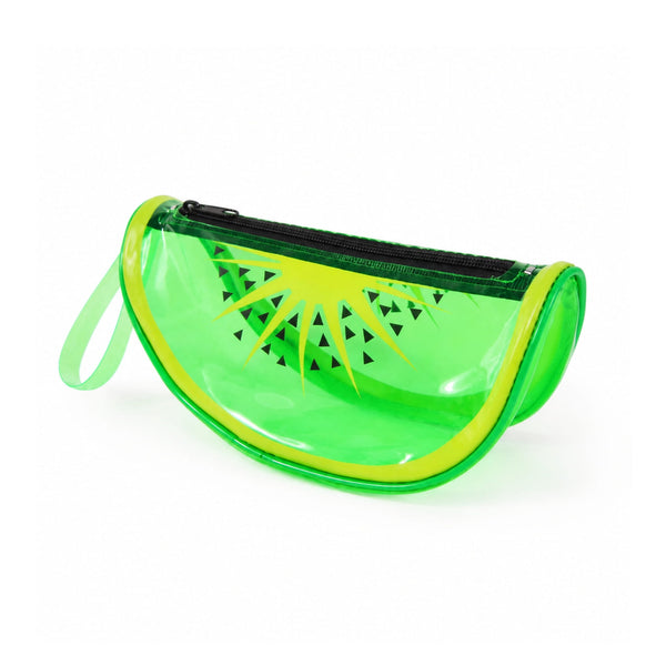 Wynie Jelly Case Kiwi – Pochette Beauty in PVC Trasparente Effetto Glossy
