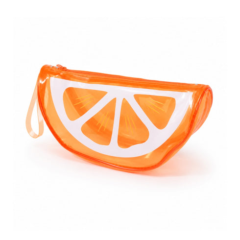 Jelly Case Orange – Pochette Beauty in PVC Trasparente Arancia Effetto Glossy