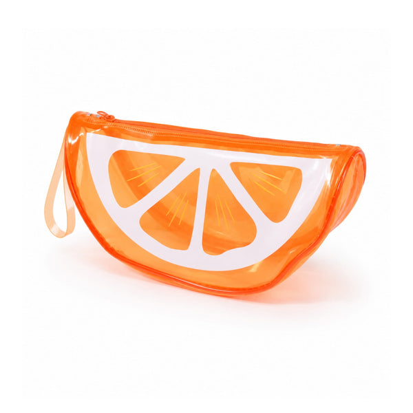 Jelly Case Orange – Pochette Beauty in PVC Trasparente Arancia Effetto Glossy