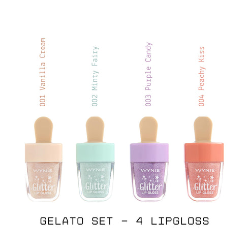 Wynie Les Mignons Mini Gelato Glitter Lipgloss Set Completo