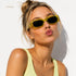 Lime Power Y2K | Occhiali da Sole Rettangolari Verde Trasparente WYNIE