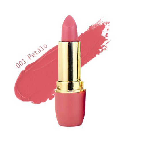 Rossetto opaco a lunga durata Nude 24H Matte Lipstick di Wynie Cosmetics 001 Petalo | rossetto rosa chiaro, look nude primavera, makeup romantico