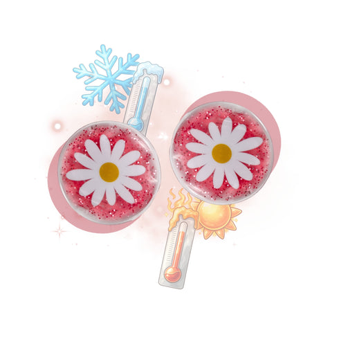 Patch Occhi in Gel Glitterati Margherite Effetto Caldo o Freddo Riutilizzabili