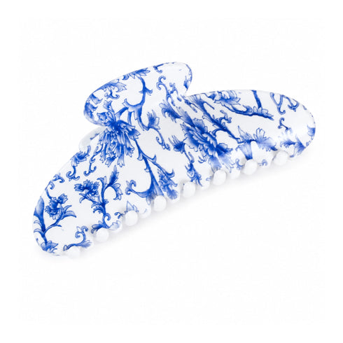 Pinza per Capelli Blu e Bianca | Toile du Jouy Wynie, forma classica
