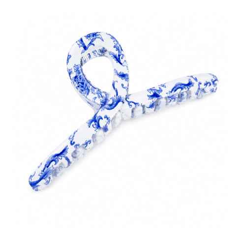Pinza per Capelli Blu e Bianca | Toile du Jouy Wynie, intrecciata
