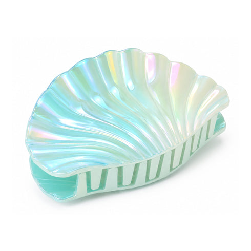 Pinza per Capelli a forma di Conchiglia Wynie Effetto Perlato Iridescente Azzurro