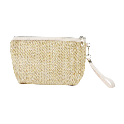 Beauty Pouch Effetto Paglia Intrecciata