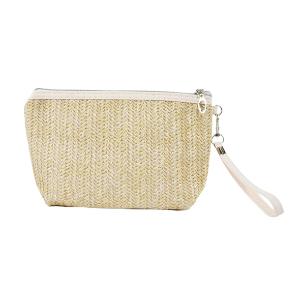 Beauty Pouch Effetto Paglia Intrecciata
