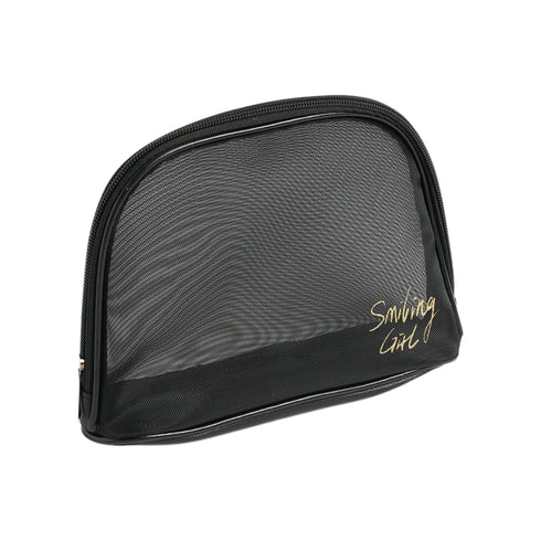 Wynie Pochette Trucco in Rete Nera a Mezzaluna | Smiling Girl